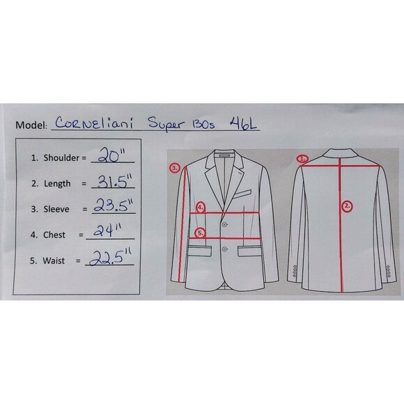 Corneliani Men's Virgin Wool Brown Striped Super 130s Blazer Sz 46L Gray Italy - Picture 9 of 13